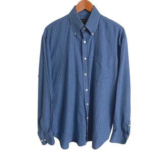 Harry Rosen Blue Check Button Down Shirt